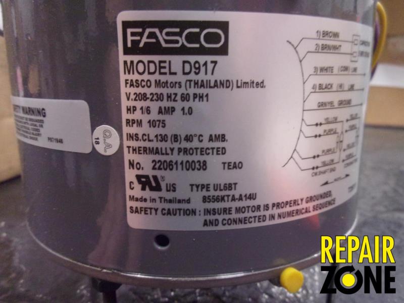 Fasco 1/6 HP 1200 RPM